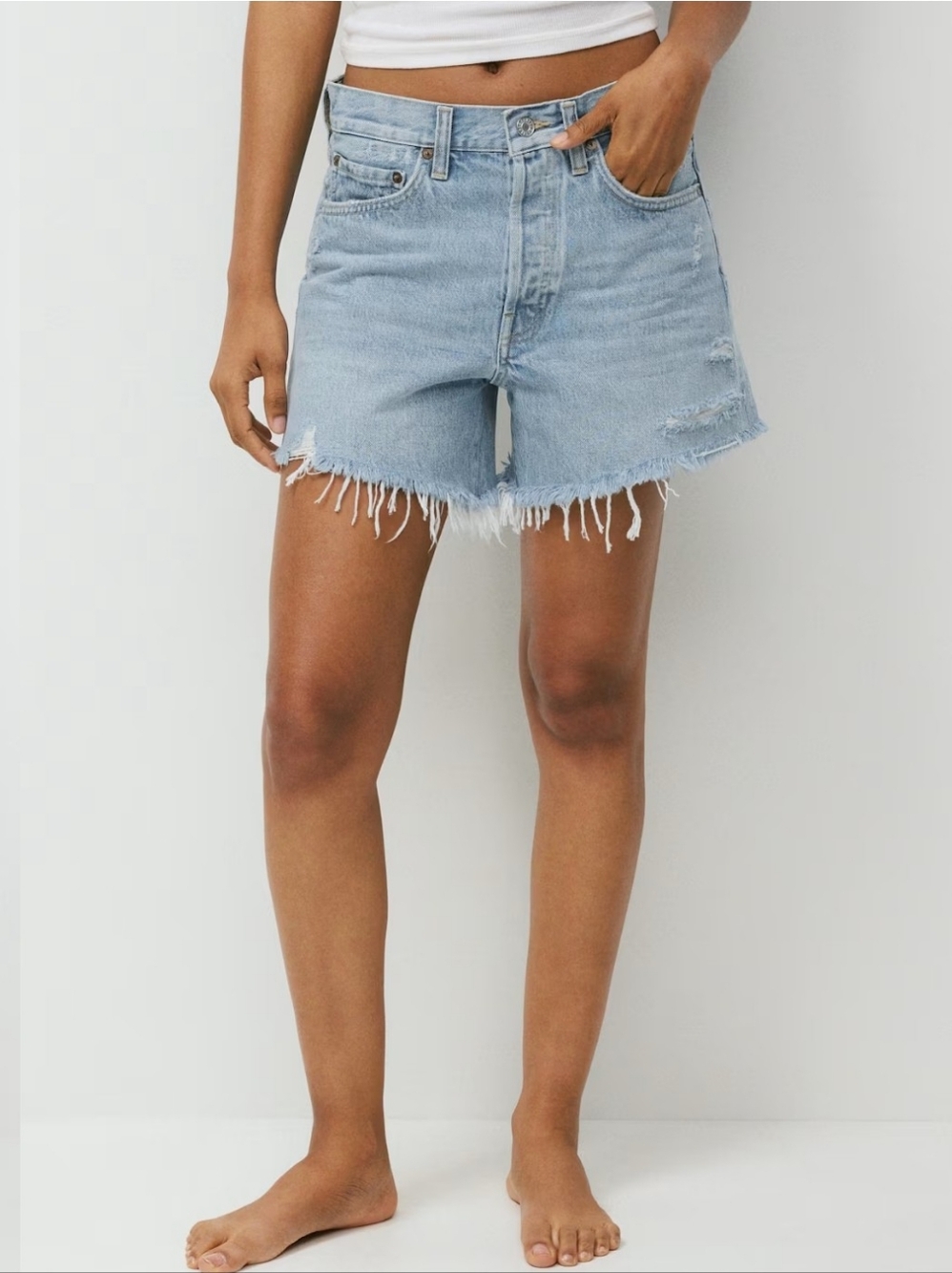 AGOLDE Parker Long Jean Short